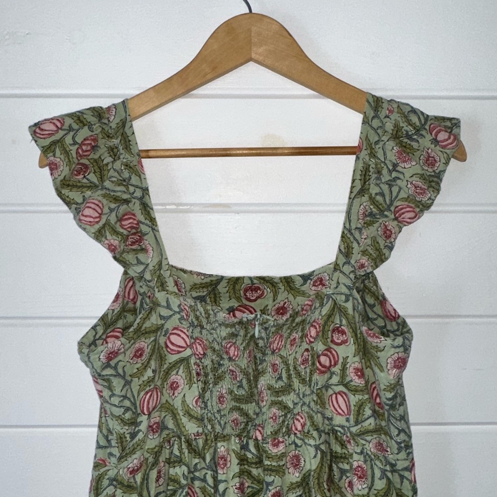 Anthropologie dRA Los Angeles Resa Moroccan Gauzy Cotton Ruffle Boho Midi Dress - Picture 9 of 12